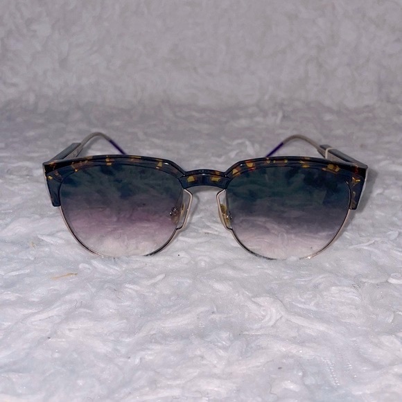 New Dior Faceted Spectral Tortoise Shell Sunglasses 01KSO Havana/Gold/Violet - Picture 7 of 13